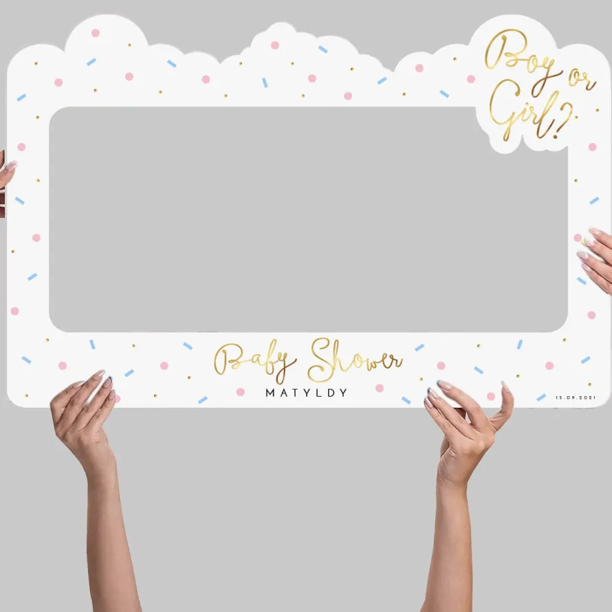 Foto ramka na Baby Shower BOY OR GIRL