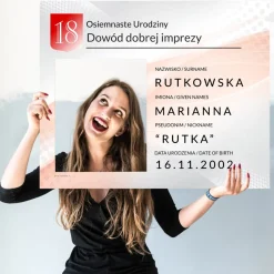 Foto ramka na 18 urodziny DOWÓD DOBREJ IMPREZY