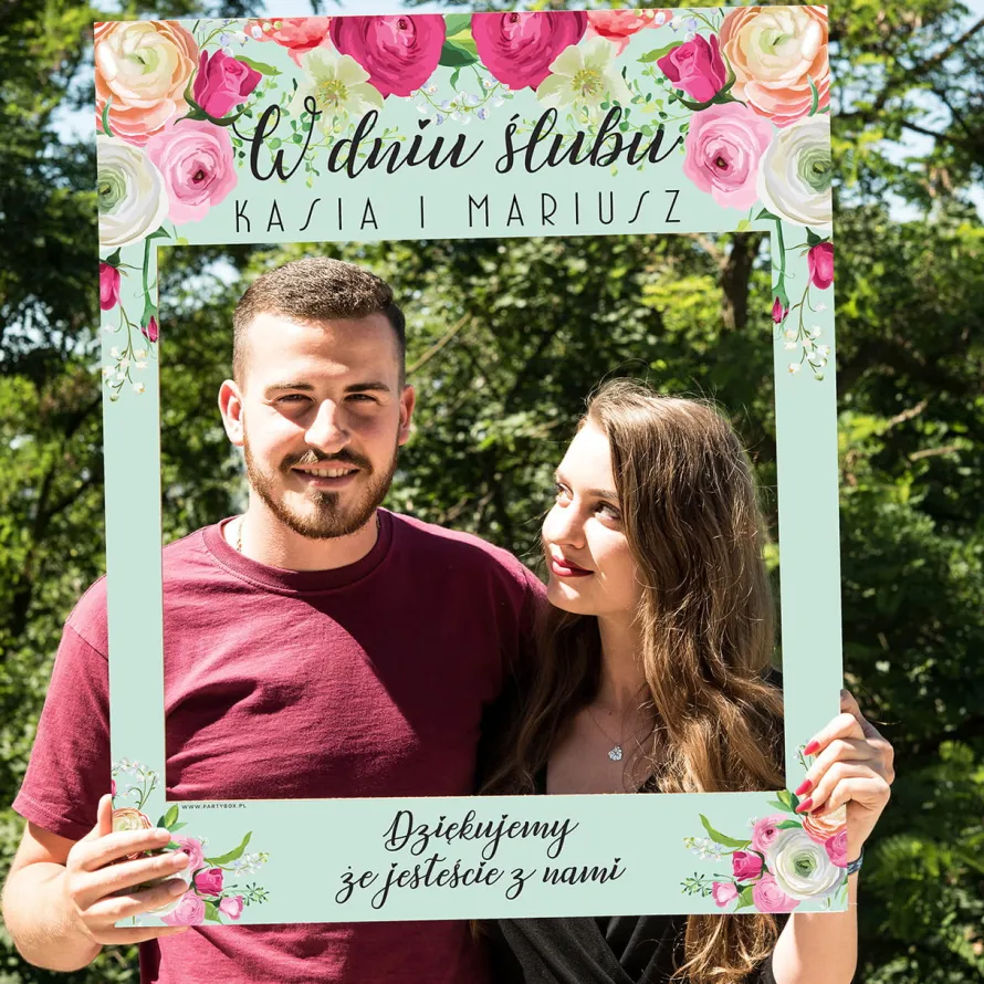 Foto ramka W DNIU ŚLUBU fotoramka na wesele