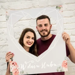 Foto ramka W DNIU ŚLUBU serce fotoramka na wesele