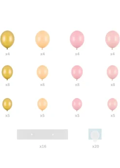 Girlanda balonowa ze stelażem SERCE różowe