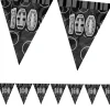 Girlanda flagi dekoracja na 100 URODZINY GLITZ czarna 360cm