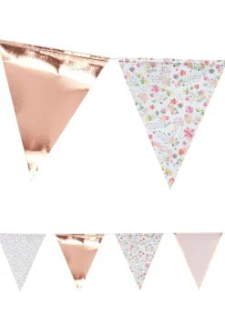 Girlanda flagi DITSY FLORAL różowe złoto