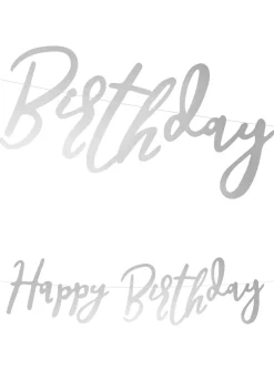 Girlanda HAPPY BIRTHDAY srebrna