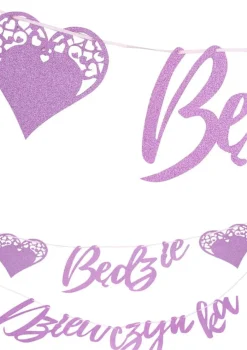 Girlanda na baby shower BĘDZIE DZIEWCZYNKA różowa