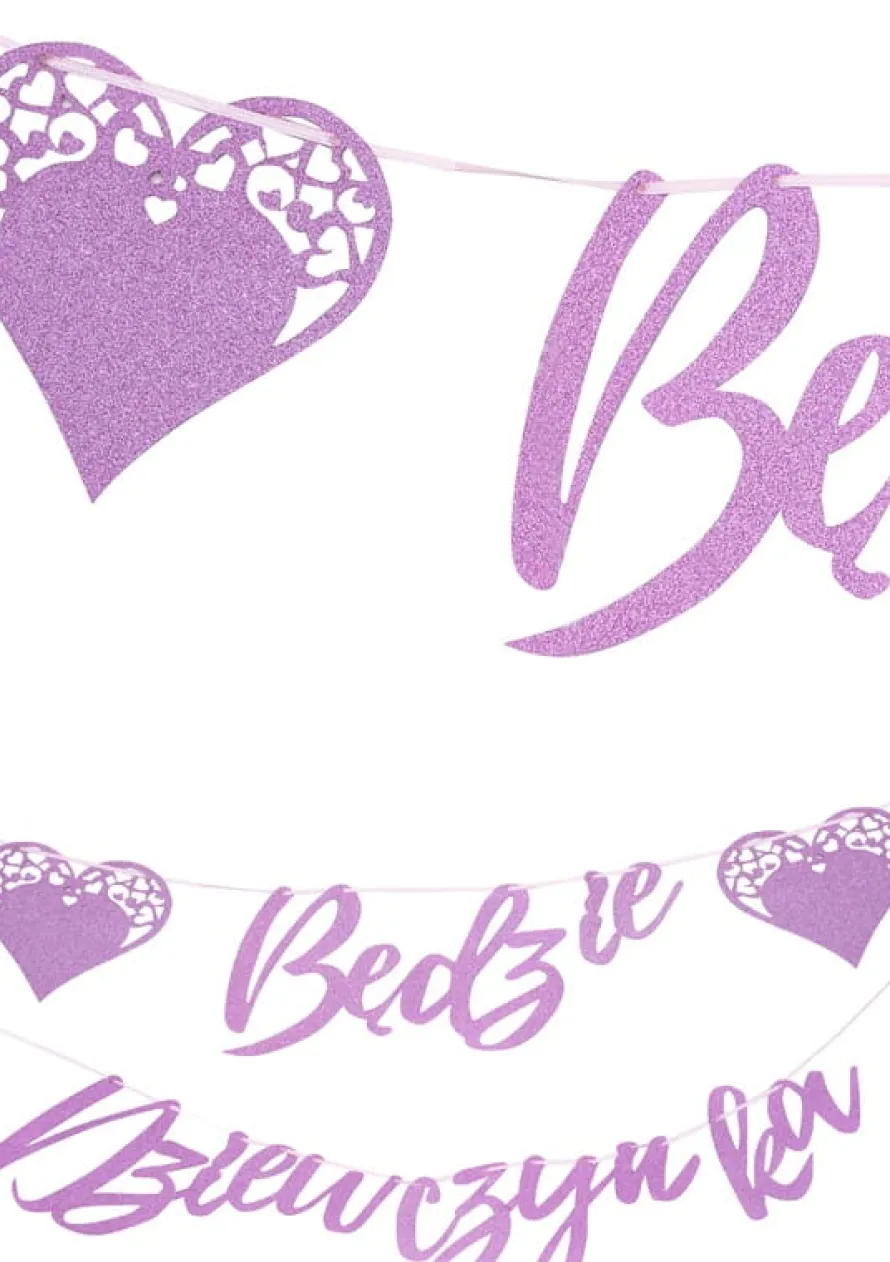 Girlanda na baby shower BĘDZIE DZIEWCZYNKA różowa