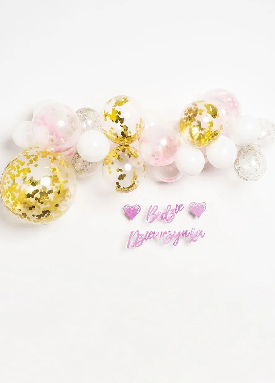 Girlanda na baby shower BĘDZIE DZIEWCZYNKA różowa