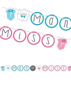 Girlanda na baby shower gender reveal CHŁOPIEC CZY DZIEWCZYNKA