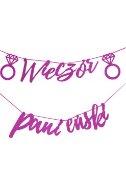 Girlanda NAPIS WIECZÓR PANIEŃSKI różowy