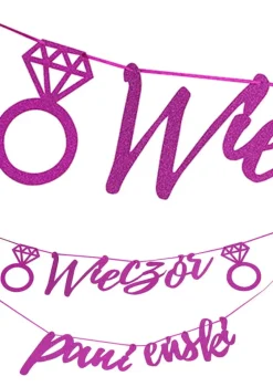Girlanda NAPIS WIECZÓR PANIEŃSKI różowy