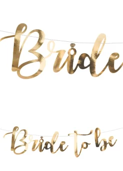 Girlanda na wieczór panieński BRIDE TO BE złota