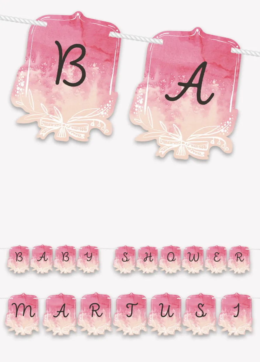 Girlanda personalizowana BABY SHOWER GIRL girlanda z własnym napisem 4-8 znaków