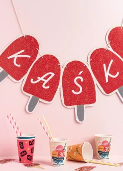 Girlanda personalizowana LODY girlanda z własnym napisem 4-8 znaków