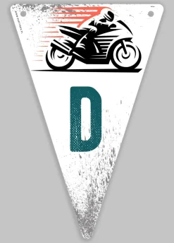 Girlanda personalizowana na URODZINY MOTOCYKLISTY 4-8 znaków