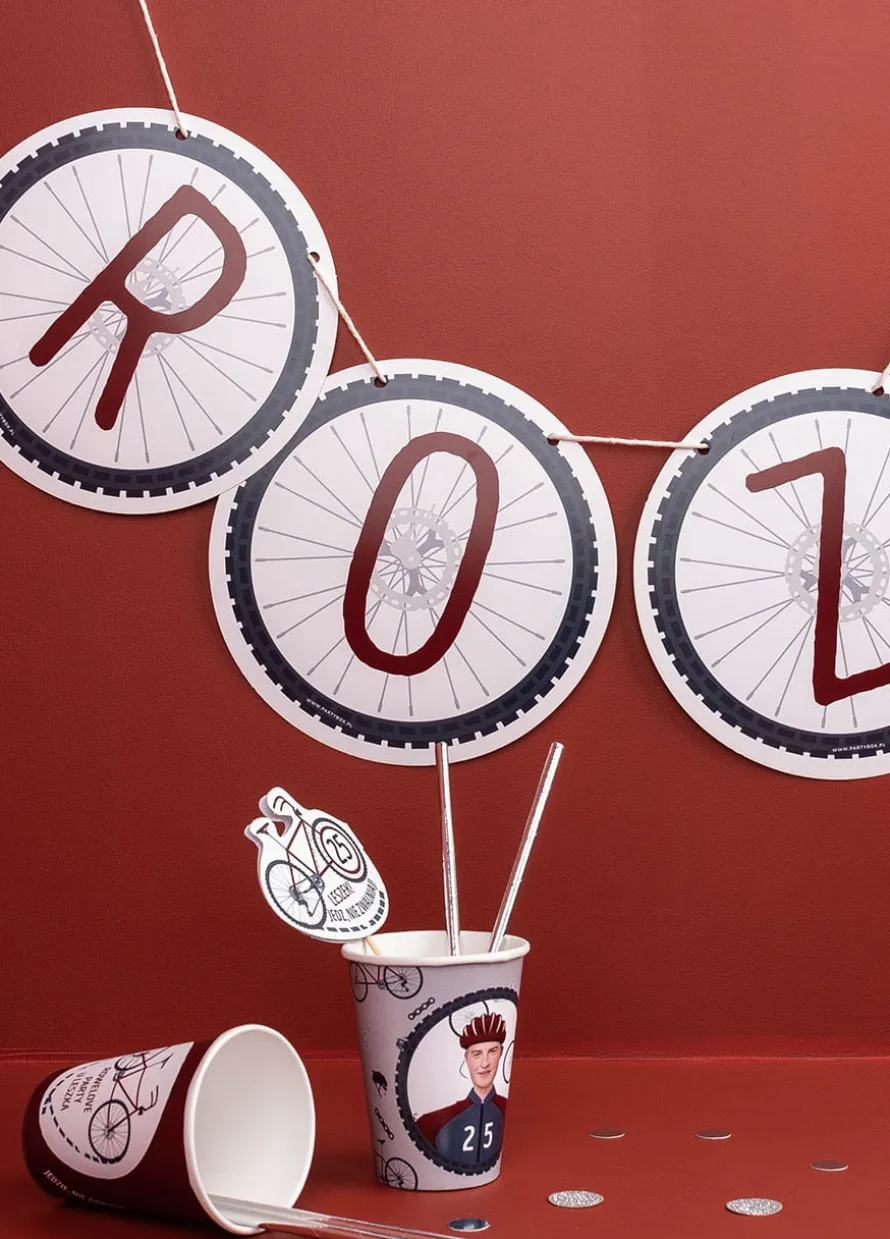 Girlanda personalizowana ROWEROWO urodziny rowerzysty 4-8 znaków