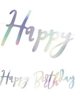 Girlanda urodzinowa HAPPY BIRTHDAY opalizująca