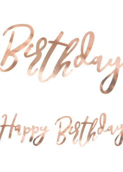 Girlanda urodzinowa HAPPY BIRTHDAY różowe złoto