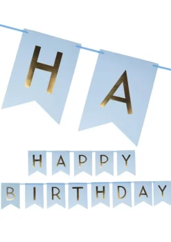 Girlanda urodzinowa HAPPY BIRTHDAY niebieska