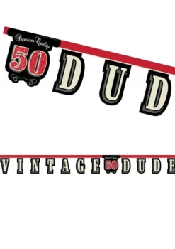 Girlanda urodzinowa VINTAGE DUDE dekoracja na 50 urodziny