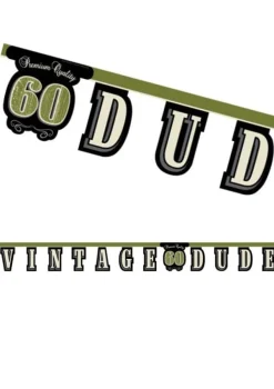 Girlanda urodzinowa VINTAGE DUDE dekoracja na 60 urodziny