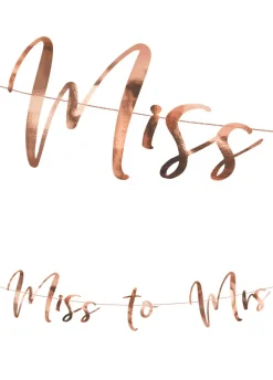 Girlanda wieczór panieński MISS to MRS napis rose gold