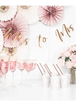 Girlanda wieczór panieński MISS to MRS napis rose gold