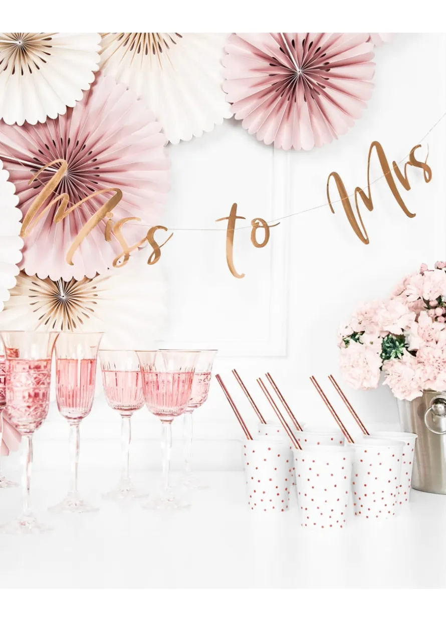 Girlanda wieczór panieński MISS to MRS napis rose gold