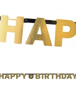Girlanda z napisem HAPPY BIRTHDAY złota