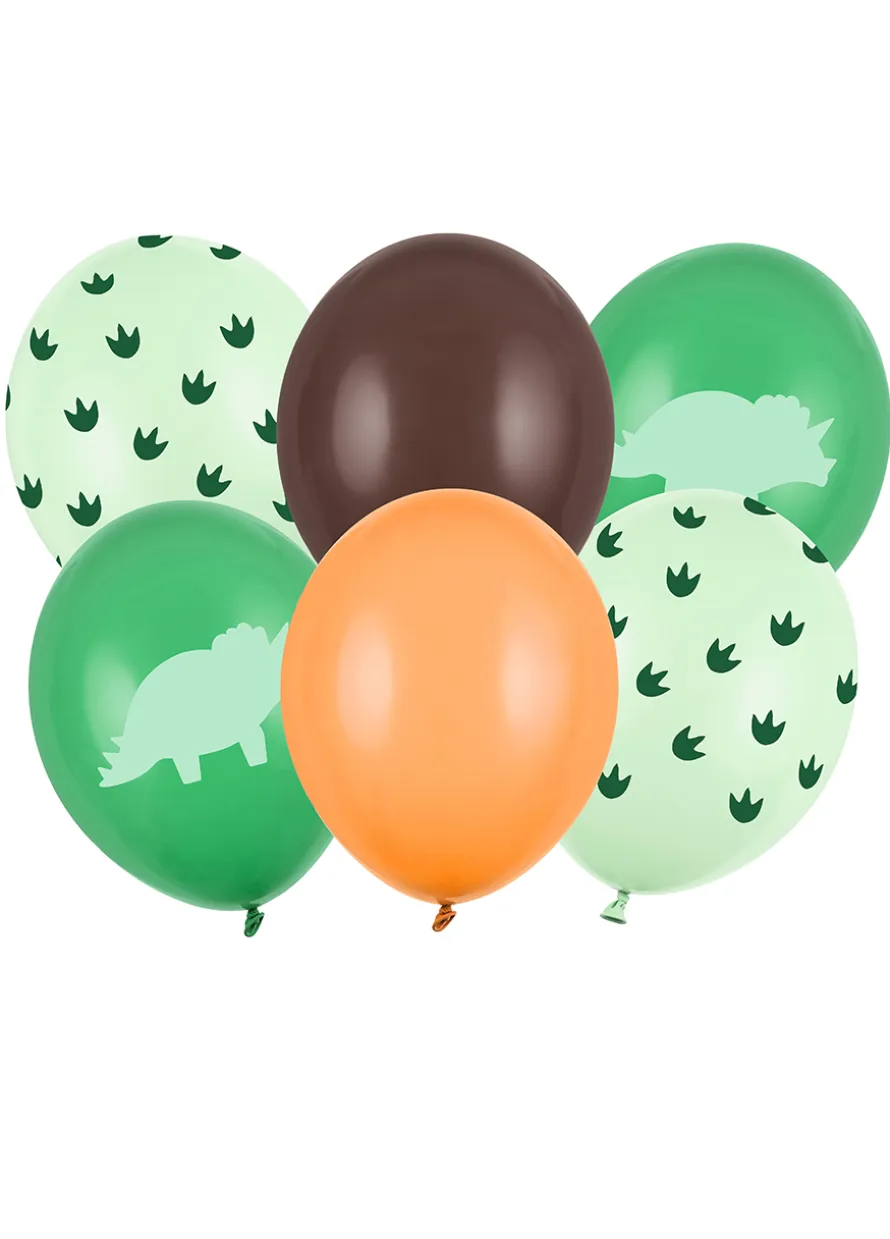 Gumowe BALONY Z DINOZAURAMI 30 cm (6szt.)
