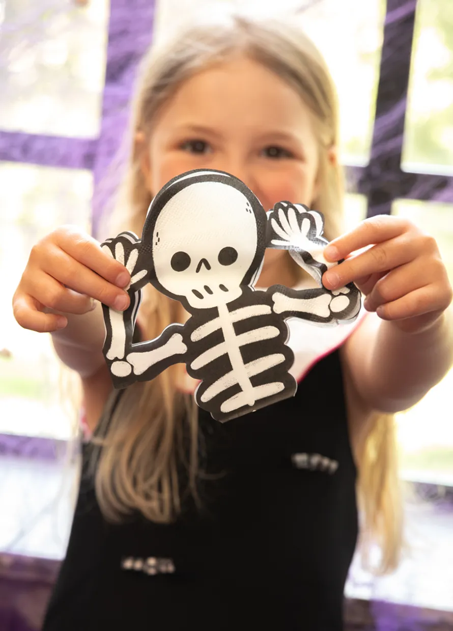 Halloweenowe serwetki szkielet SPOOKY FRIENDS 12 szt.