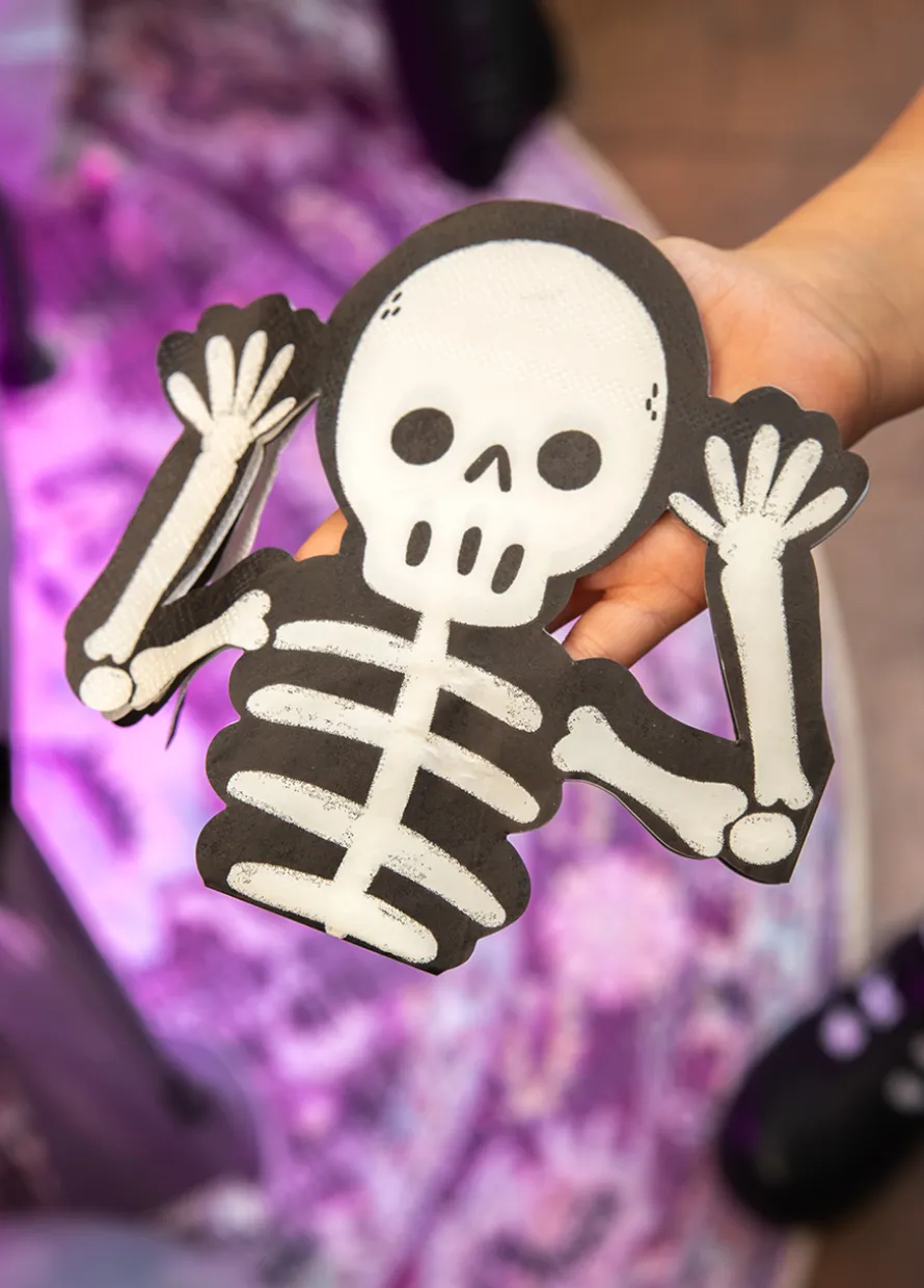 Halloweenowe serwetki szkielet SPOOKY FRIENDS 12 szt.