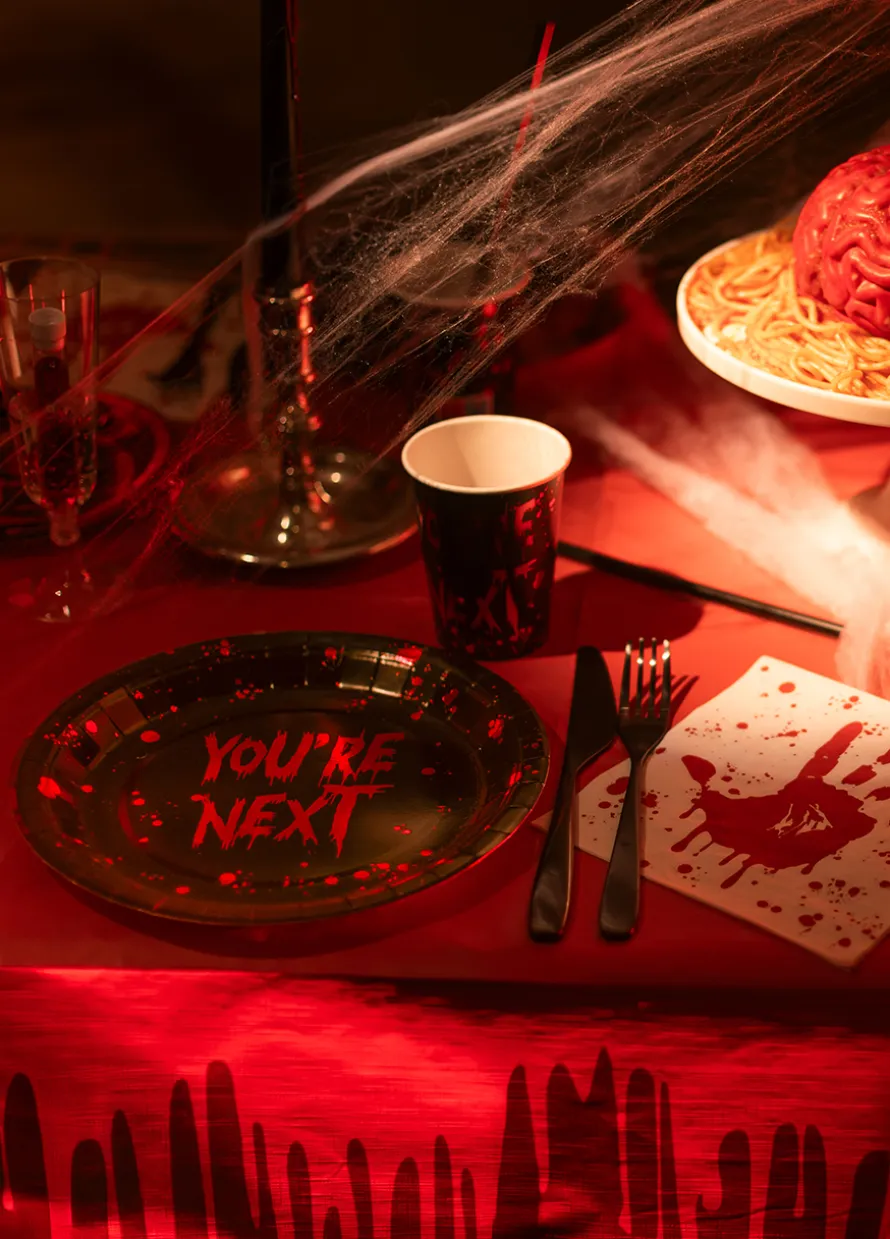 Halloweenowe talerzyki papierowe YOU'RE NEXT