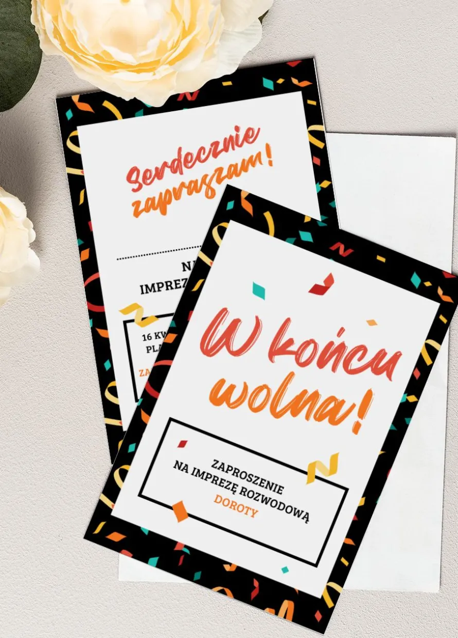 IMPREZA ROZWODOWA zaproszenia personalizowane