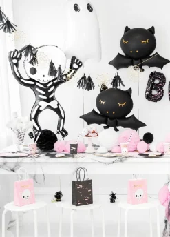 Jednorazowe talerzyki na Halloween DYNIA różowe (6szt.)