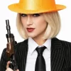 Kapelusz gangsterski brokatowy pomarańczowy