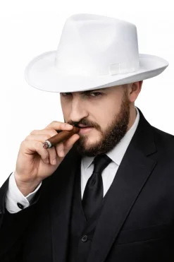 Kapelusz gangsterski MAFIA biały