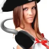 Kapelusz piracki TRICORN z białym futerkiem