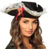 Kapelusz PIRATKI z kokardkami