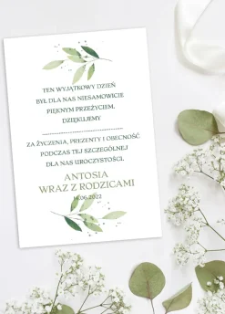 Kartki podziękowania na chrzest dla gości LISTKI