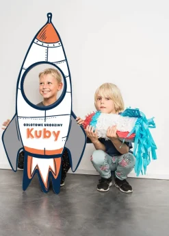 Kartonowa rakieta FOTO RAMKA NA URODZINY DZIECKA