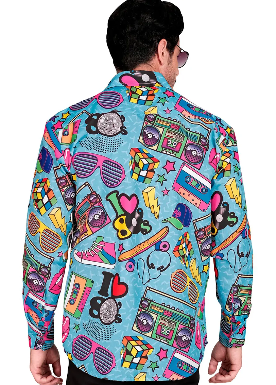Kolorowa koszula LATA 80 - L/XL