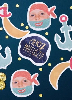 Konfetti personalizowane dekoracje na PIRACKIE URODZINY (14szt.)