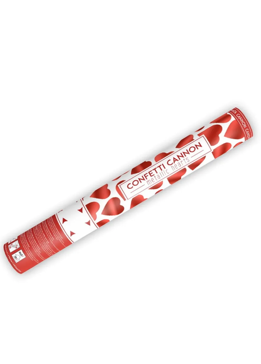 Konfetti tuba strzelająca CZERWONE SERCA 40cm