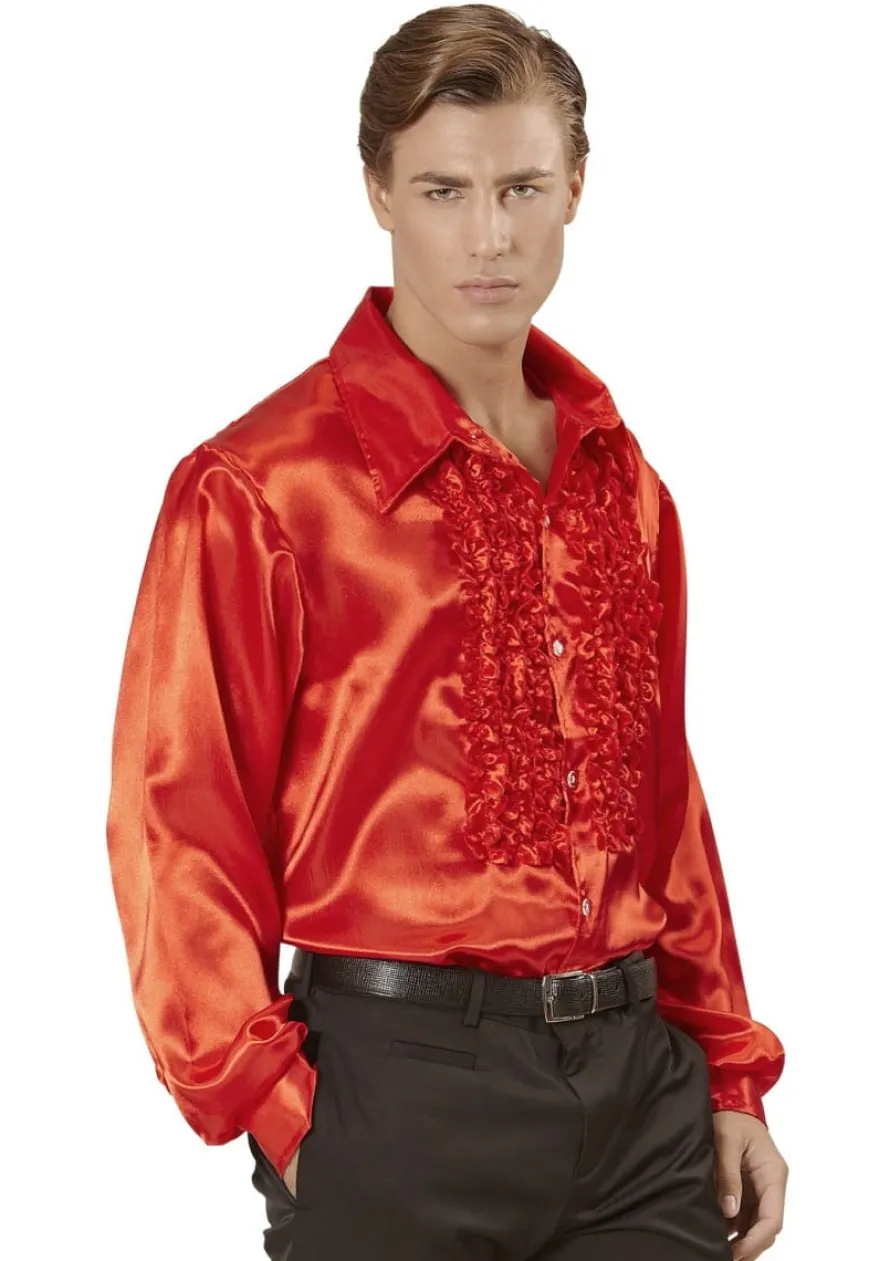 Koszula DISCO z żabotem czerwona