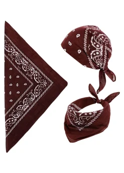 Kowbojska BANDANA brązowa 55x55 cm