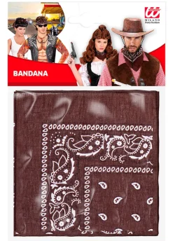 Kowbojska BANDANA brązowa 55x55 cm