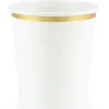 Kubeczki białe z złotym brzegiem 260ml (6szt.)