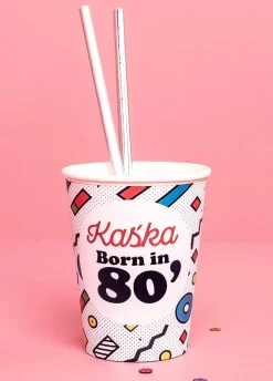 Kubeczki personalizowane I LOVE 80`s (8szt.)