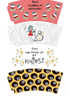 Kubeczki personalizowane 18 URODZINY Roxi (8szt.)