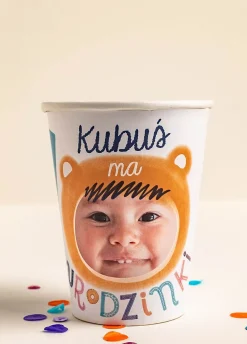 Kubeczki urodzinowe ROCZEK MISIA (8szt.)